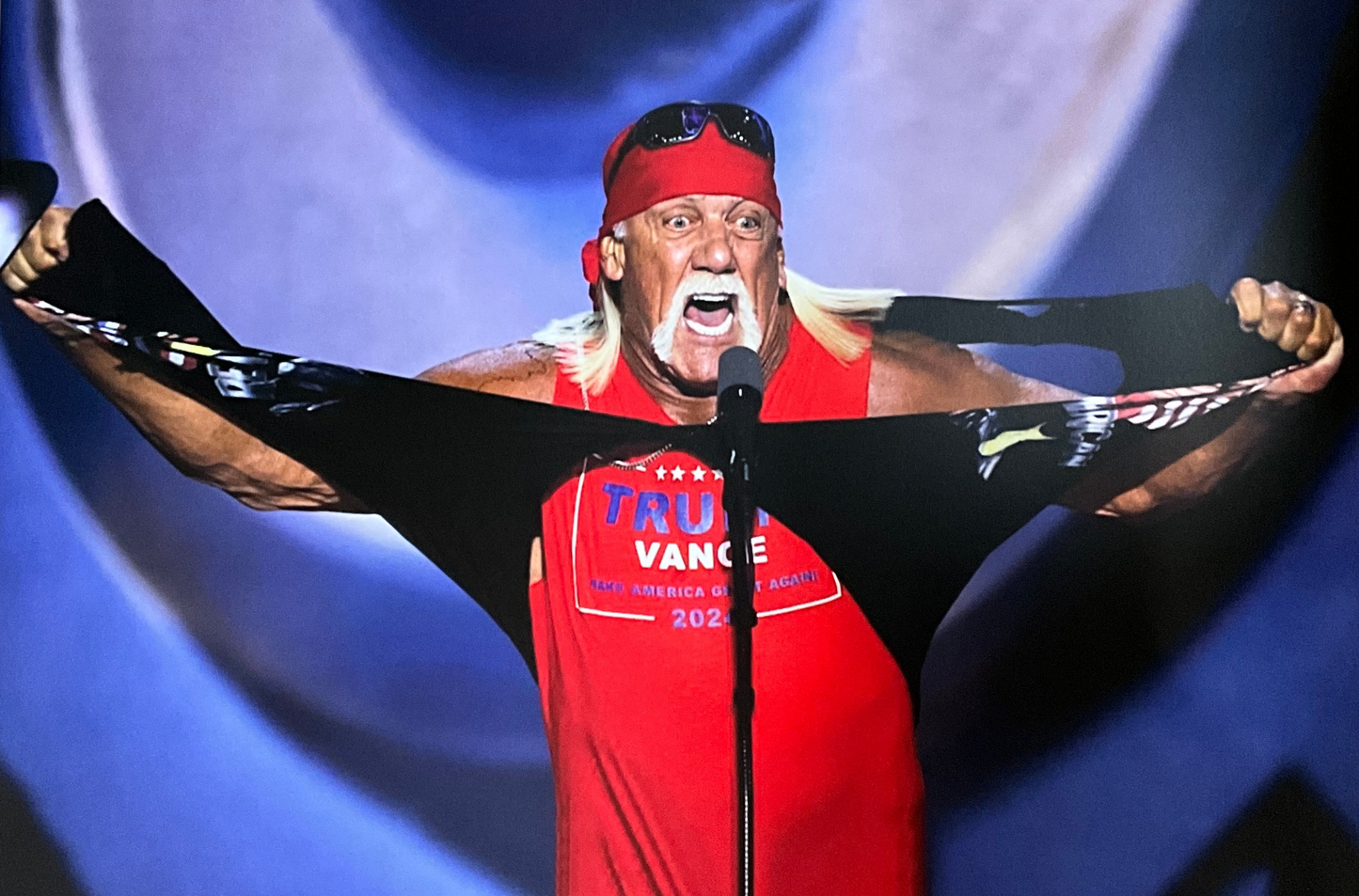 Trumpamania Hulk Hogan Shirt Rip Unsigned 16x24 Poster