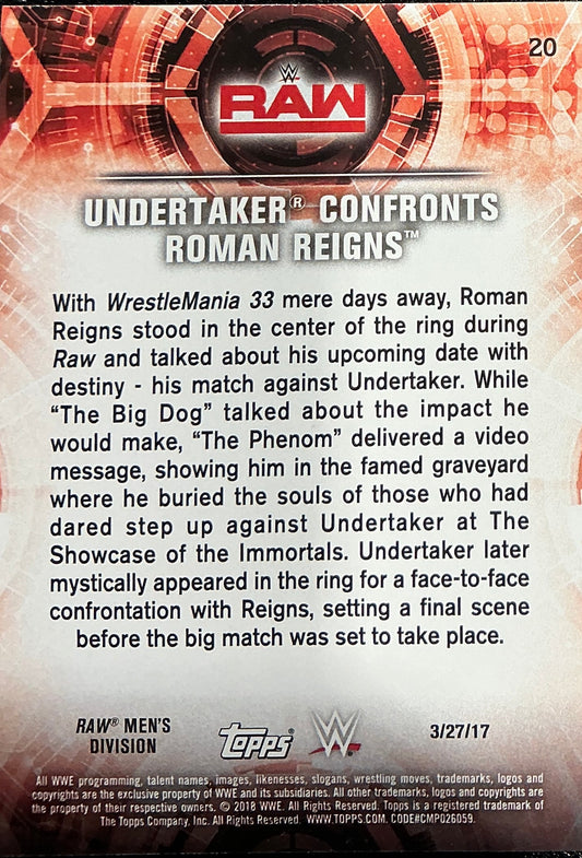 Undertaker Roman Reigns #20 Trading Card