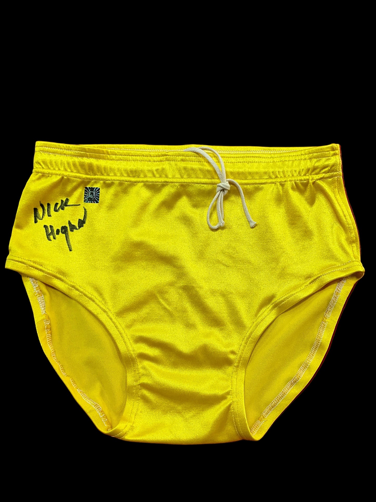 Yellow Replica Trunks Signed by Nick Hogan