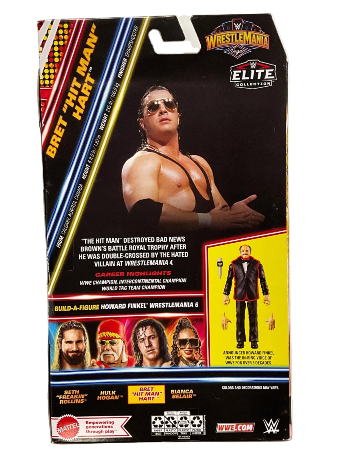WWE Elite collection wrestlemania Vegas Bret ‘’ Hit Man’’ Hart figure