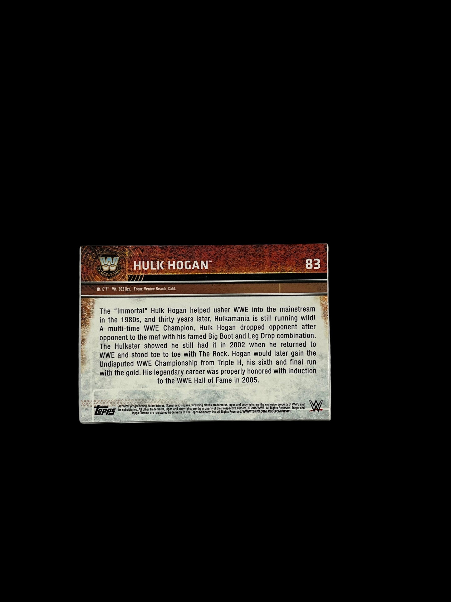 Hulk Hogan Signed Chrome Topps Trading Card #83