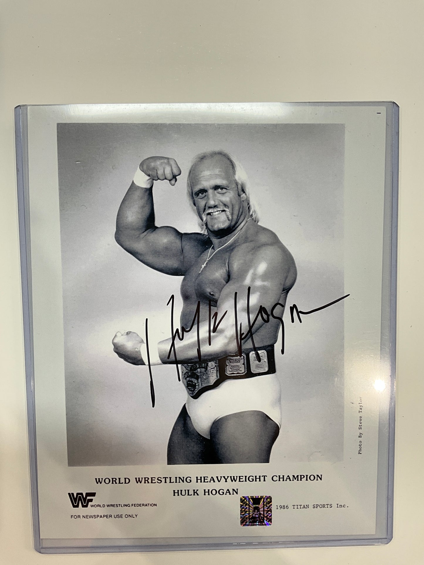 Original Promo WWF World Heavyweight Champion 1986 Titan Sports Autographed 8x10 Photo