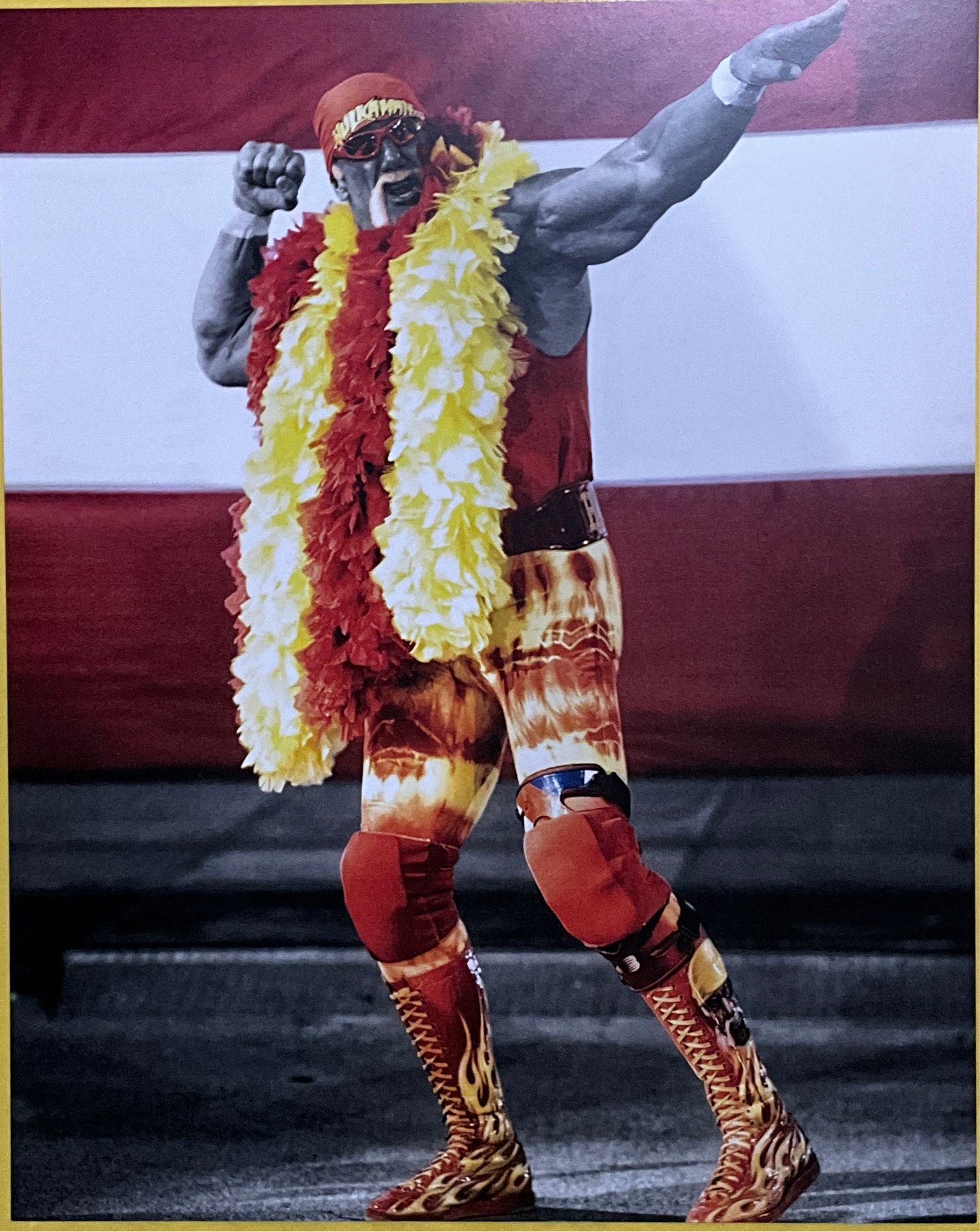 Hulk Hogan Feather Boa Bow N Arrow Pose Unsigned 8x10 Photo