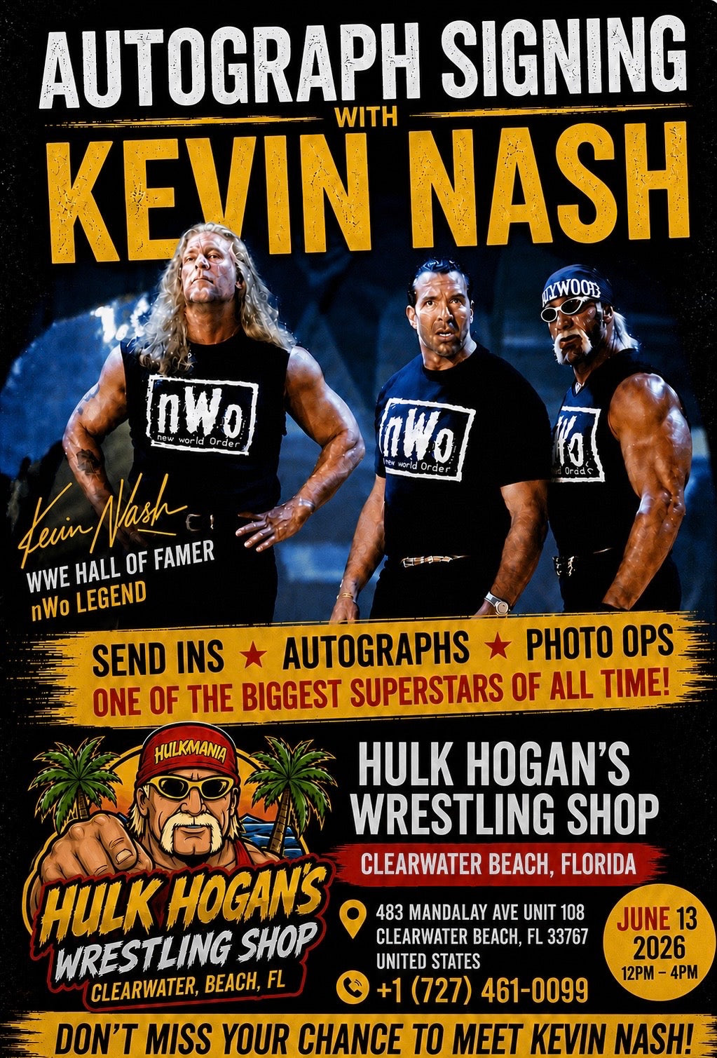 KEVIN NASH Meet and Greet / Mail-in Items Autograph Signing Event June 13th 2026