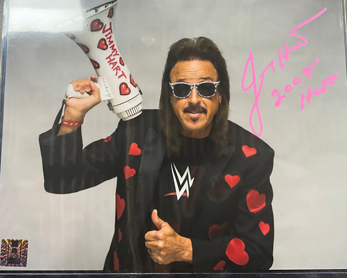 Jimmy Hart Thumbs Up Heart Jacket Autographed 8x10 Photo