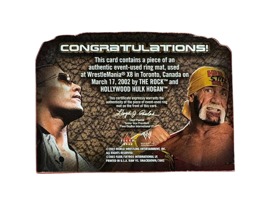 Fleer Wrestlemania 18 Mat Relic Trading Card Signed