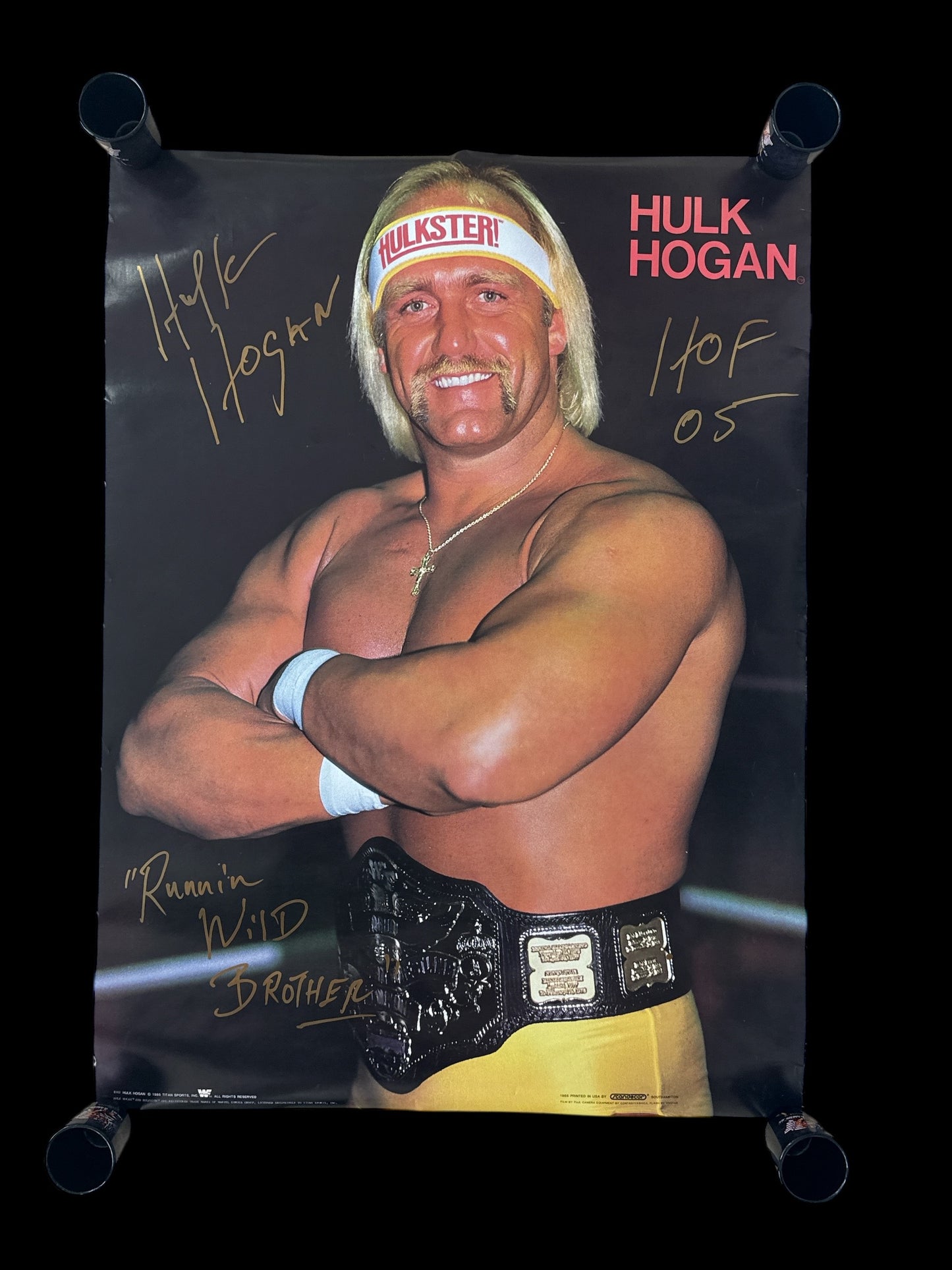 Hulk Hogan Signed 1985 Titan Sports WWF Original Poster
