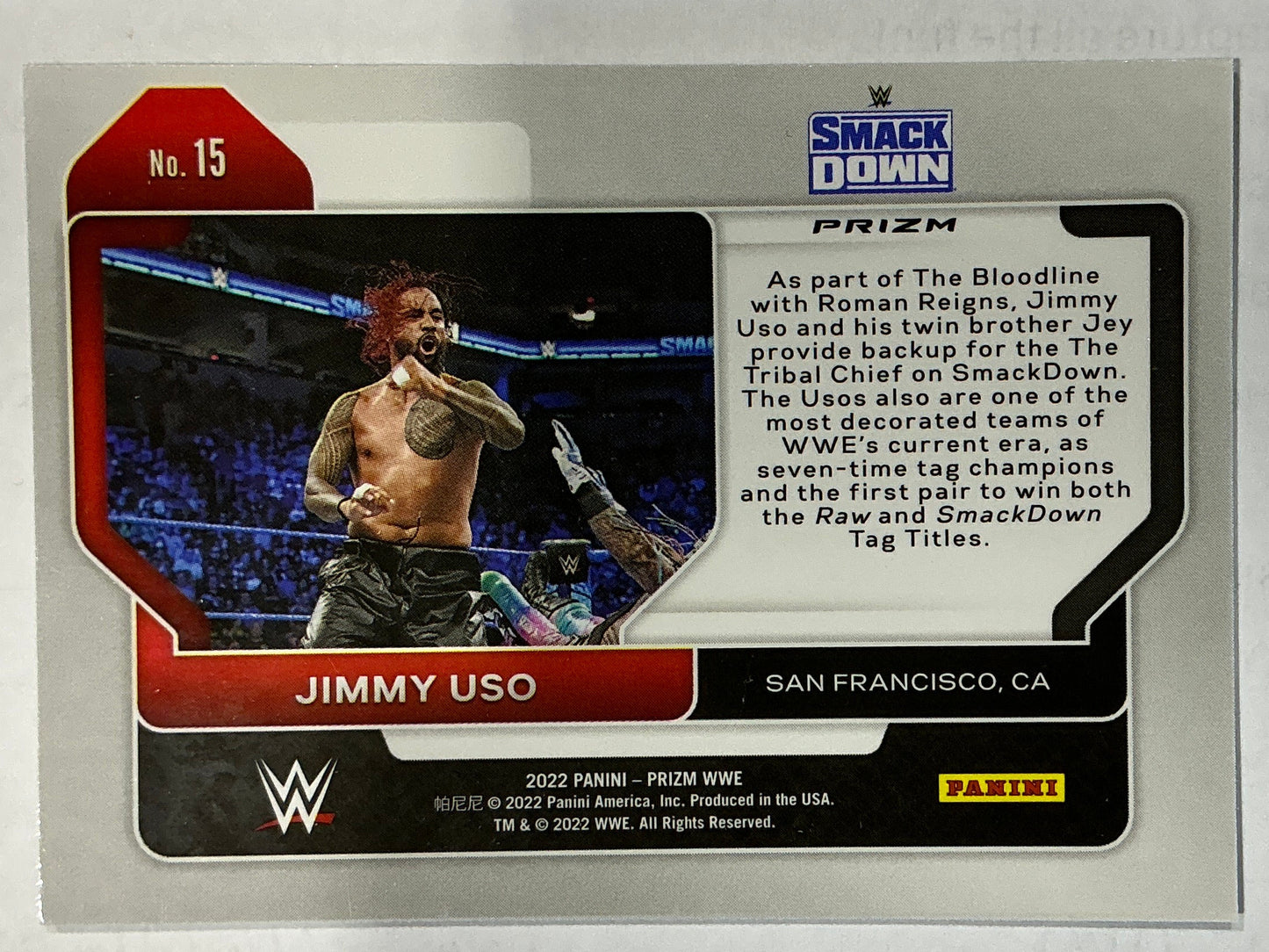 Panini Prism Jimmy Uso #15 Trading Card