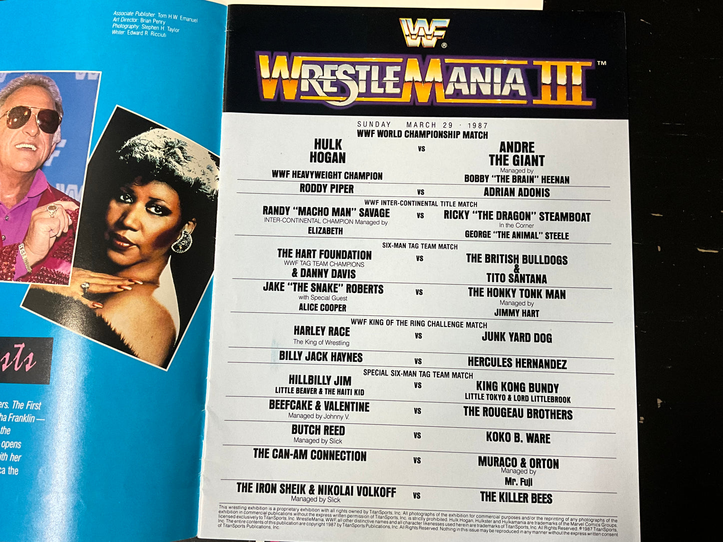 Wrestlemania lll Program Magazine