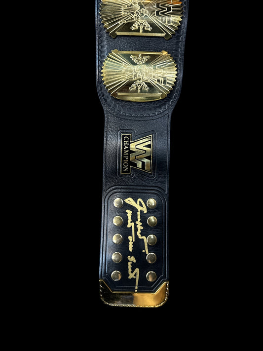 Winged Eagle Brass Championship Belt Signed By Jimmy Hart and Kevin Nash (Diesel)