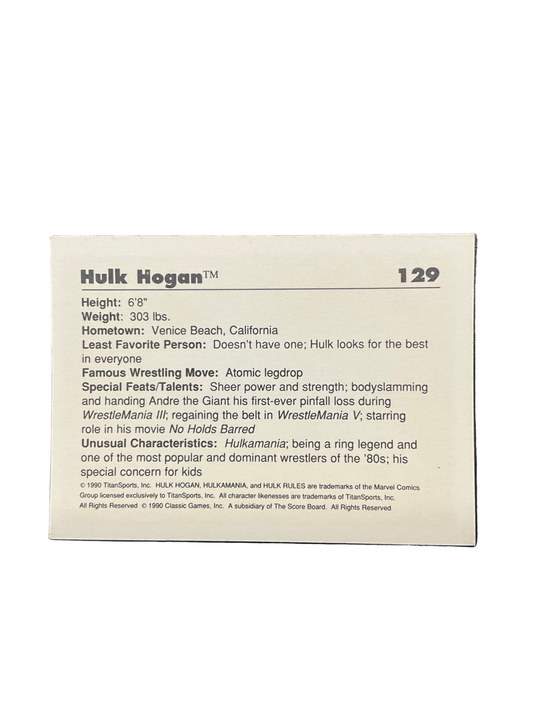 WF Classic Hulk Rules Shirt Rip Trading Card #129