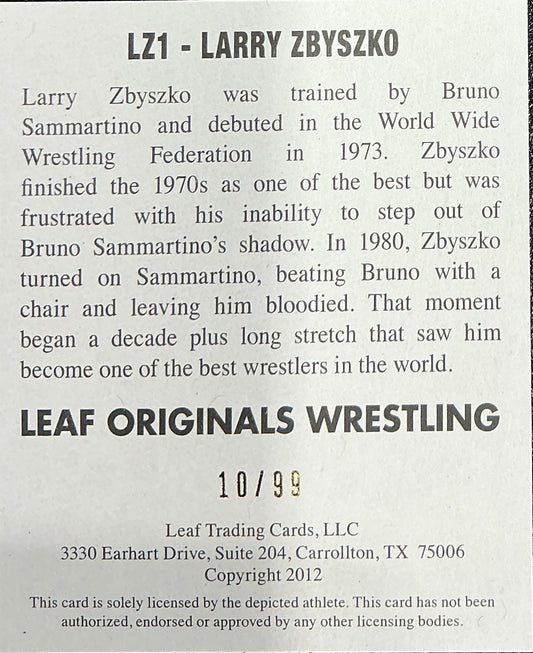 Consignment CM - Leaf Originals Larry Zbyszko Signed 10/99 Trading Card
