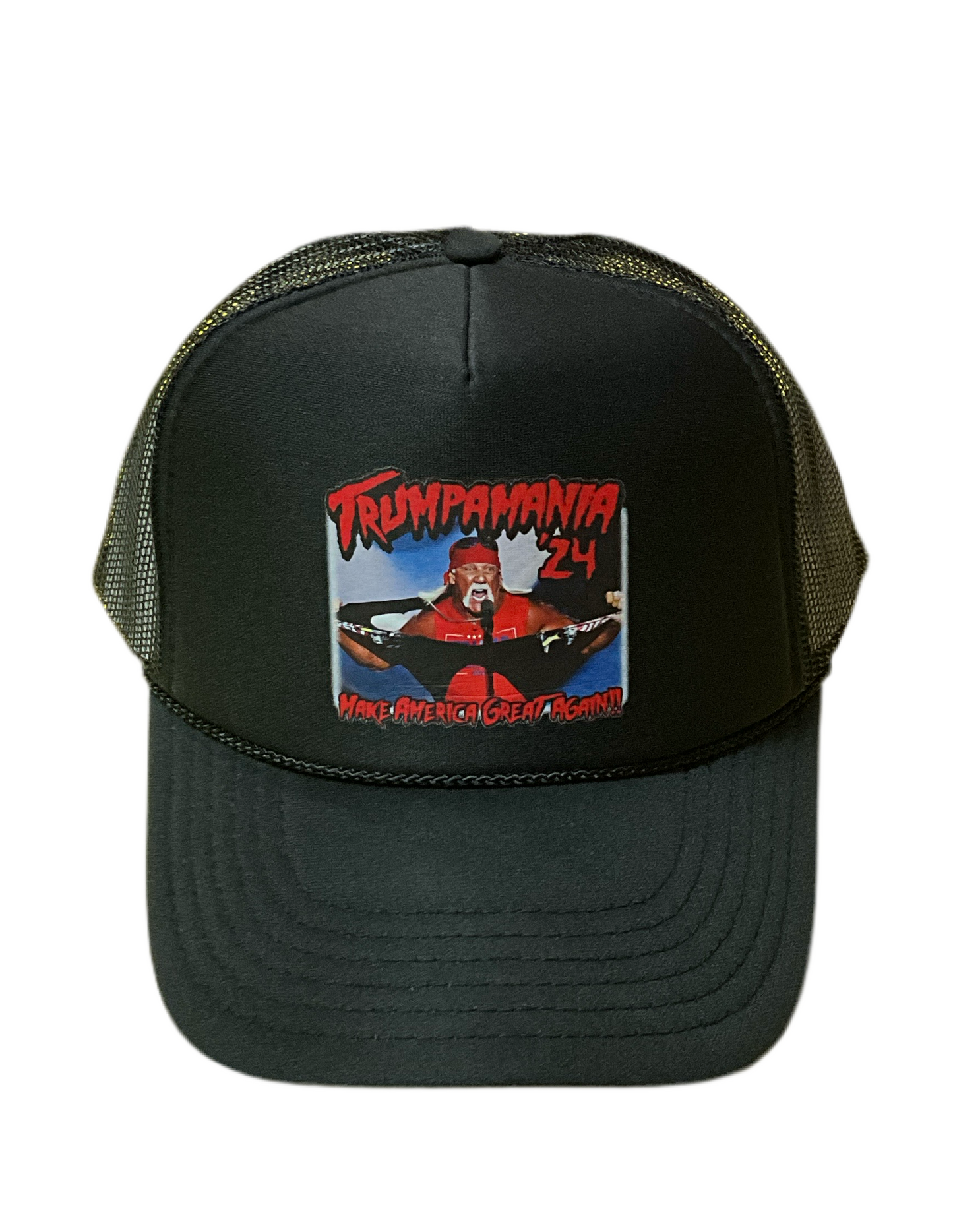 Black Trumpamania Shirt Rip Trucker Hat