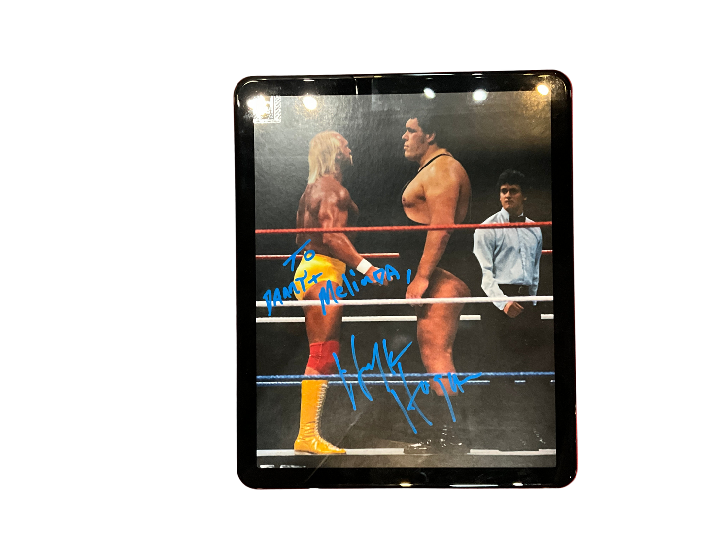 Framed “To Danny + Melinda” Hulk Andre Standoff Autographed 8x10 Photo