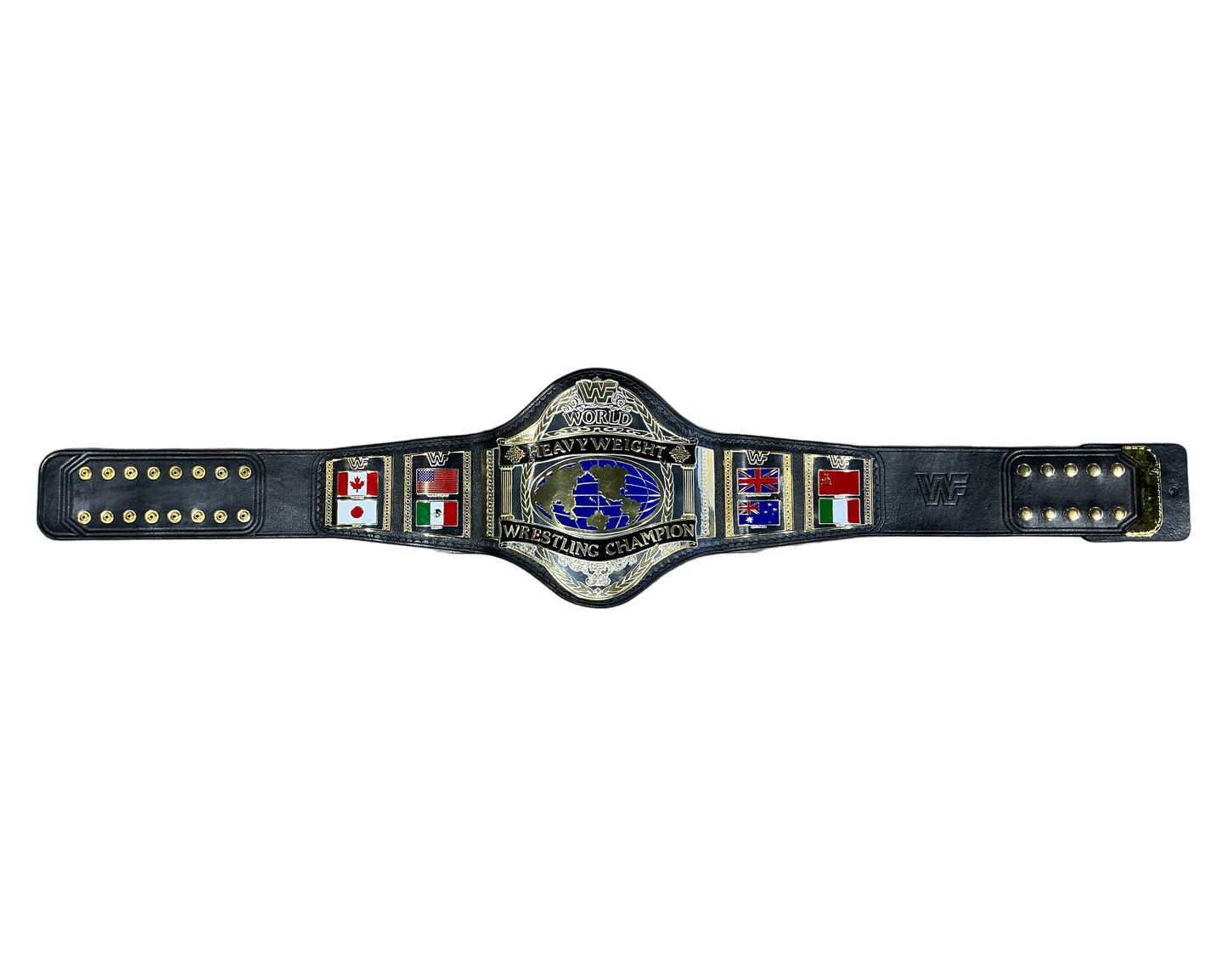 WWF 1986 World Heavyweight UNSIGNED Brass Full Leather Replica Belt