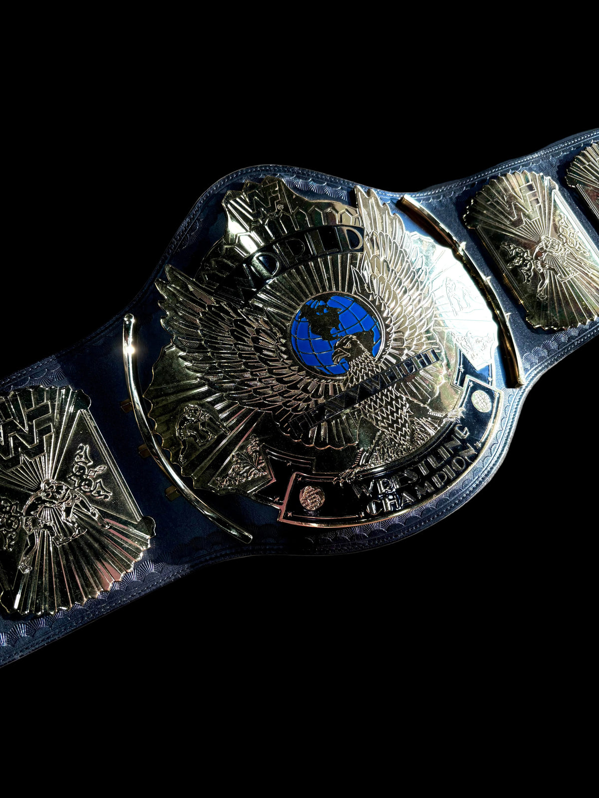 Dual Signed Brass Winged Eagle Replica Title Belt (Hulk Hogan + Bret Hart)