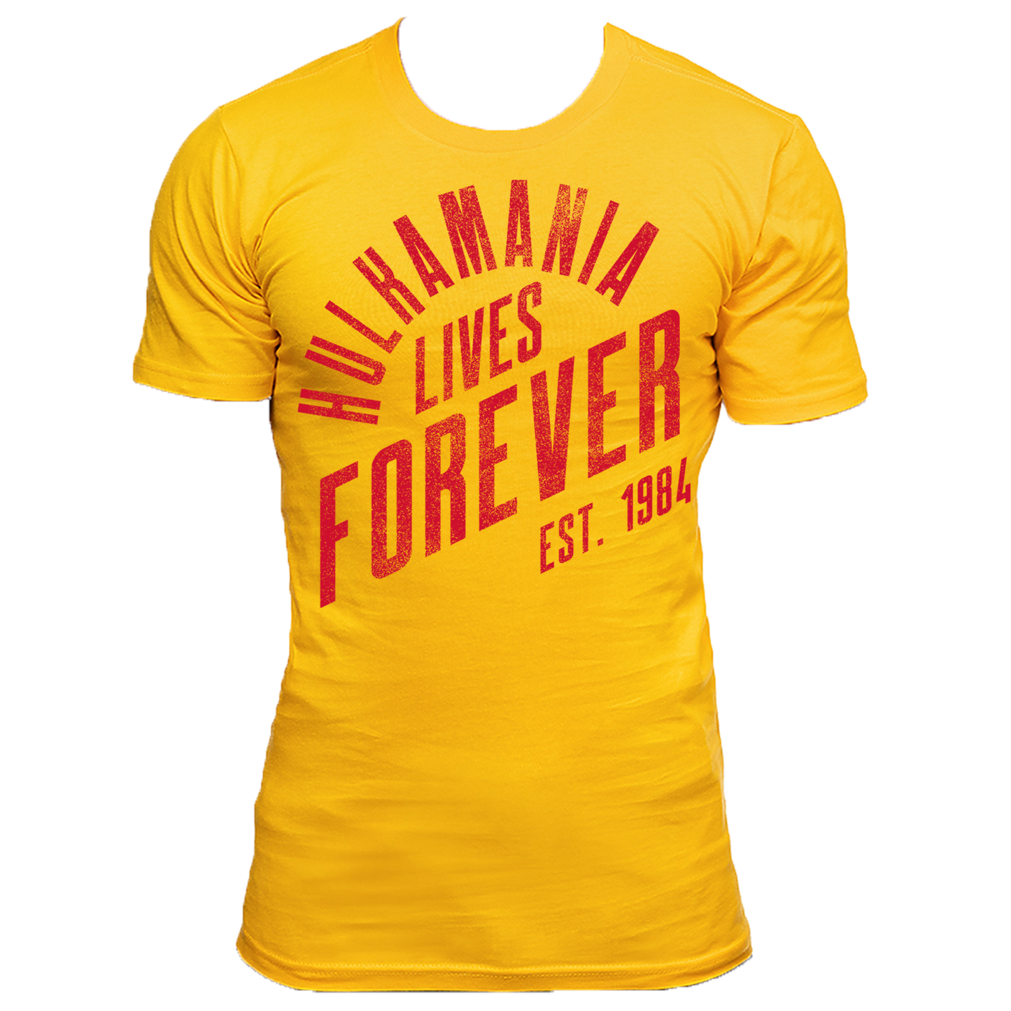 Yellow Hulkamania Lives Forever Adult T-Shirt