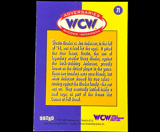 Dustin Rhodes vs Arn Anderson WCW Adversaries # 71 Hulk Hogan Signed Trading Card