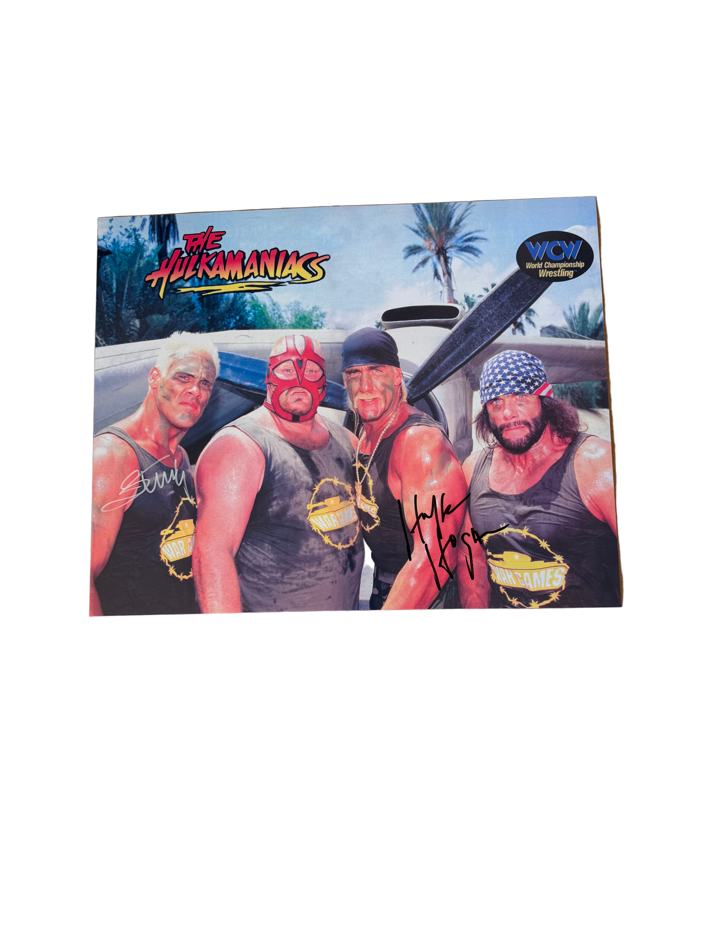 Hulkamaniacs War Games Hulk & Sting Autographed 16x20 Poster