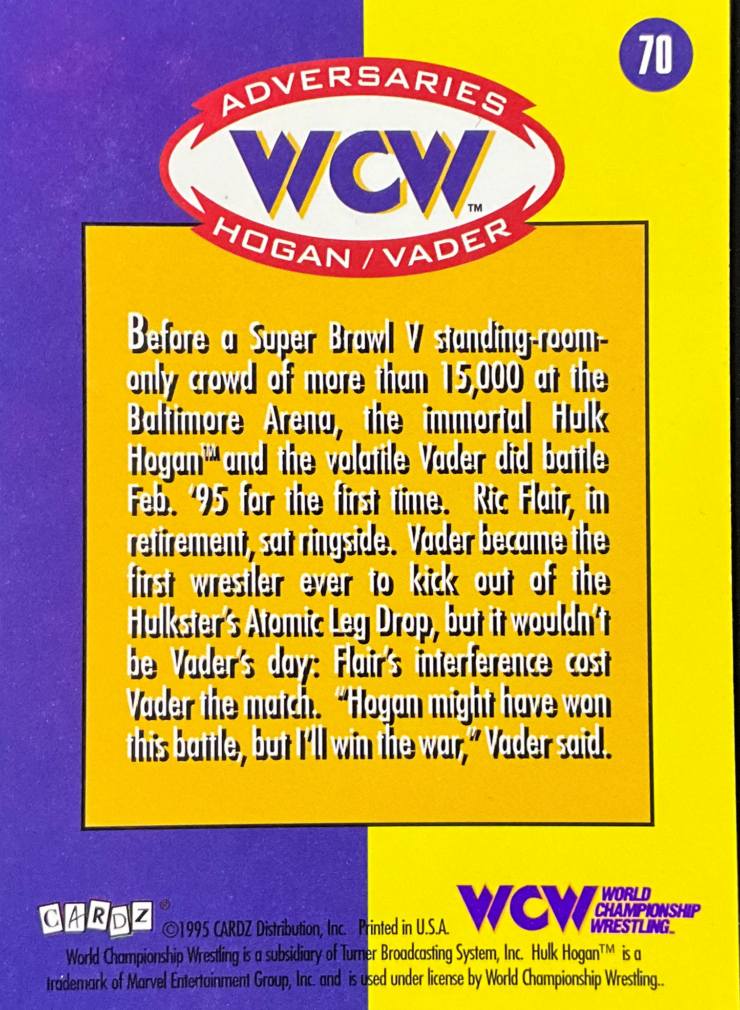 Hulk Hogan WCW vs Vader Trading Card