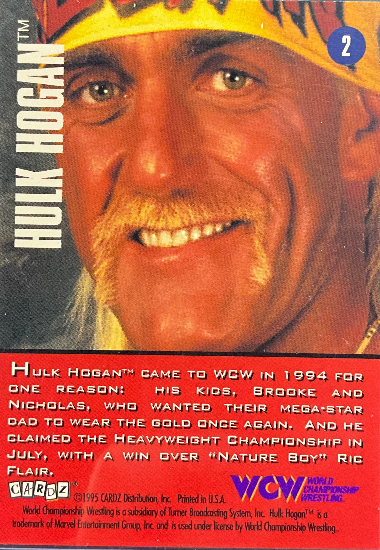 WCW Main Event Hulk Hogan #2 Trading Card Signed by Jimmy Hart
