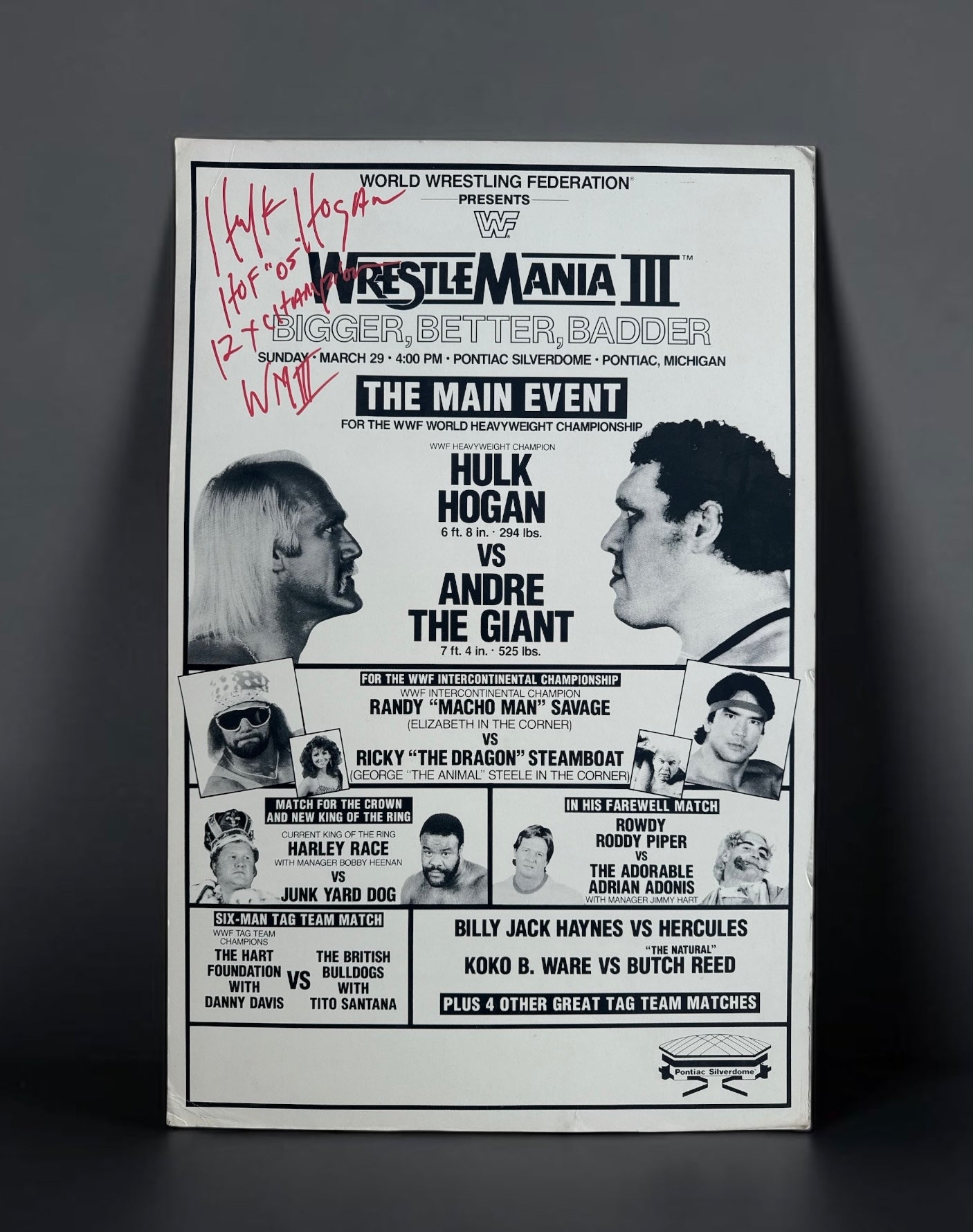 WrestleMania III Original Poster Signed
