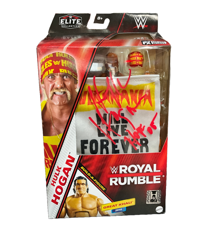 Signed WWE Elite Collection Royal Rumble Hulk Hogan "Hulkamania Will Live Forever" Action Figure