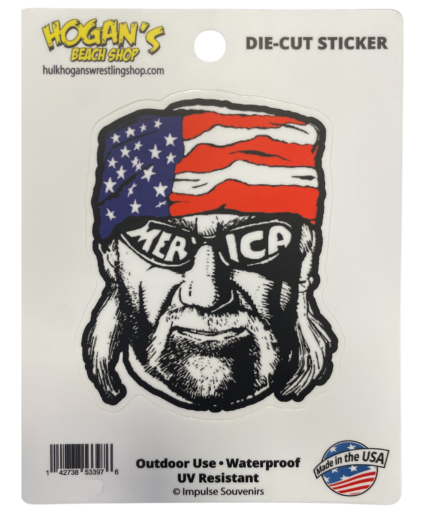 Hollywood Hulk Hogan Merica Die-Cut Sticker