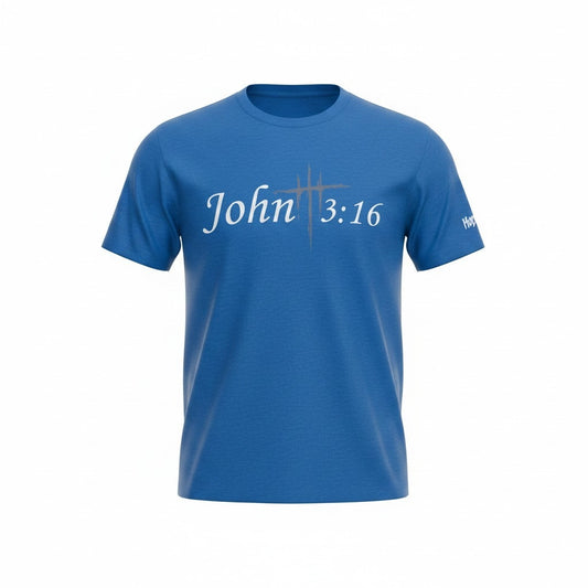 Blue John 3:16 Adult T-Shirt