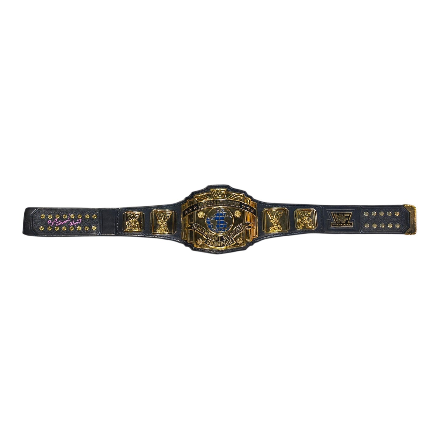 Bret "Hitman" Hart Signed 24kt Gold HD Intercontinental Replica Title Belt