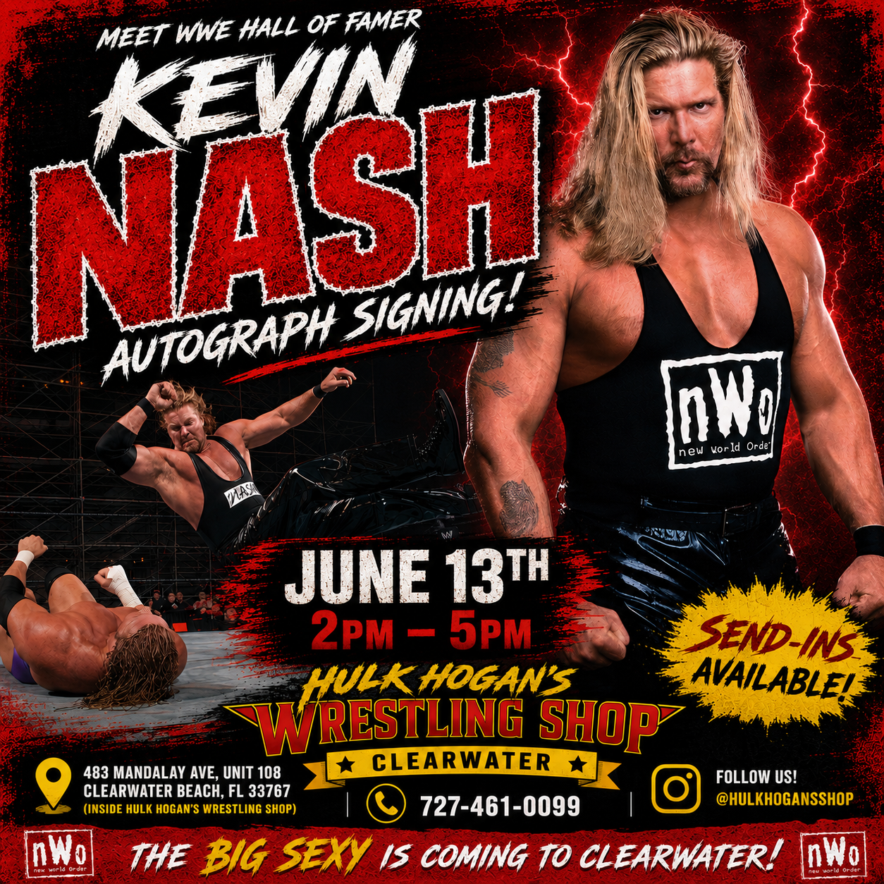 KEVIN NASH Meet and Greet / Mail-in Items Autograph Signing Event June 13th 2026 2PM-5PM