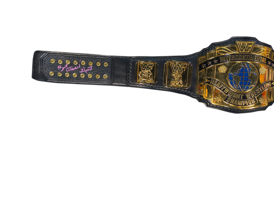 Bret "Hitman" Hart Signed 24kt Gold HD Intercontinental Replica Title Belt