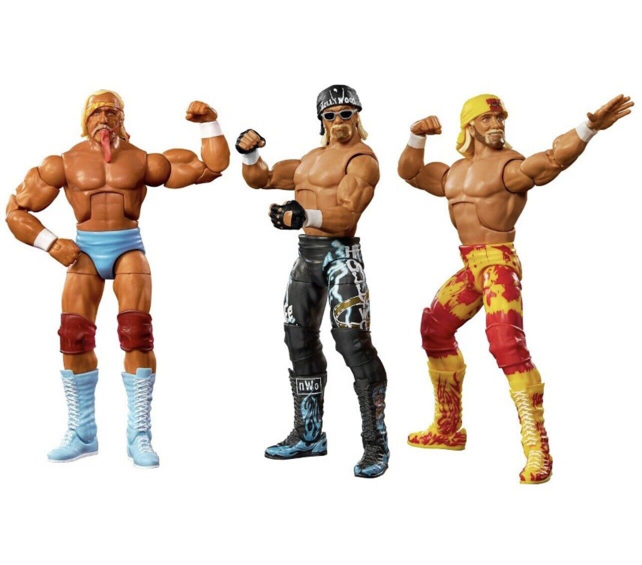 Signed WWE Elite Collection Hulkamania 40th Anniversary Action Figure Set 3pk Signed THREE Times