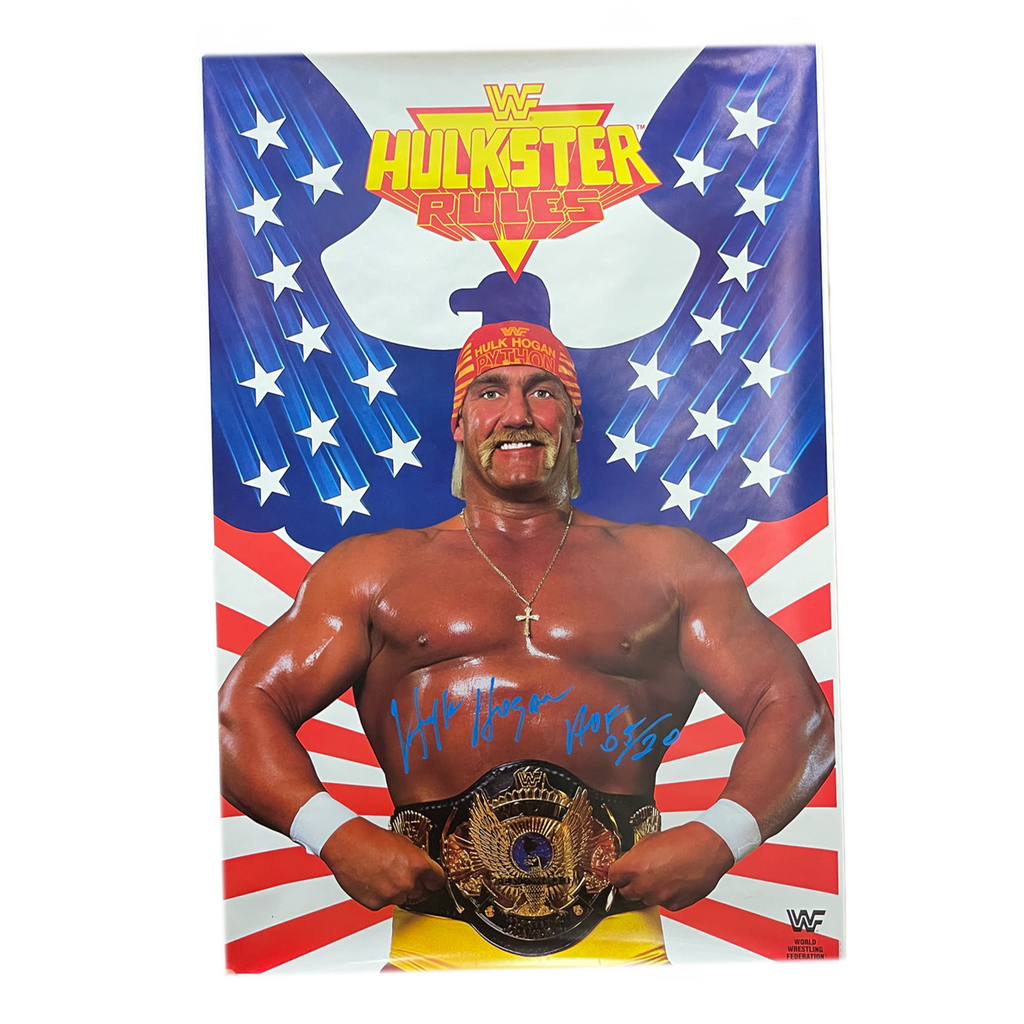 1991 Titan Sports WWF Hulkster Rules Autographed Poster