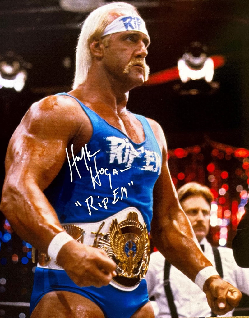 Hulk Hogan No Holds Bar "Rip em" Poster Autographed