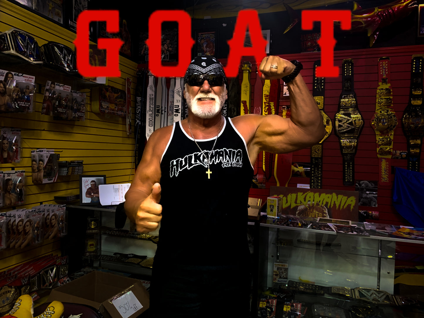 Mens Black/Gray Hulkamania Reflective Tank Top