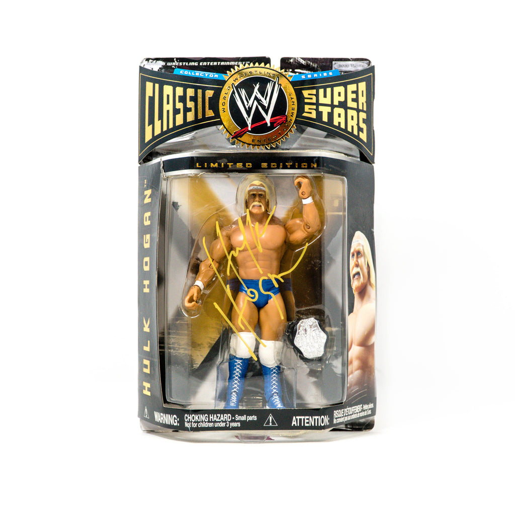 Classic Superstars Hulk Hogan (Blue) Autographed Figure front