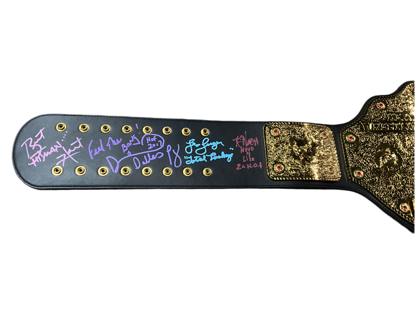 Official WWE Big Gold Replica Belt Multi Signed