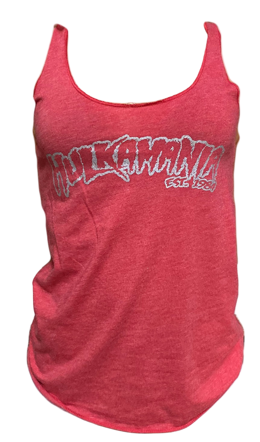 Womens Red Hulkamania Outline Tank Top