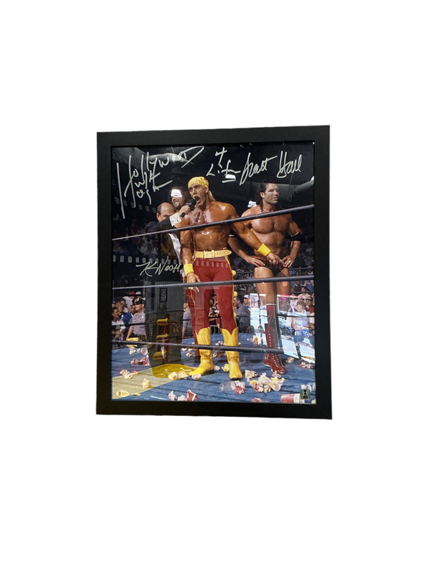 Triple Signed NWO Hollywood Hulk Hogan 16x20 Poster