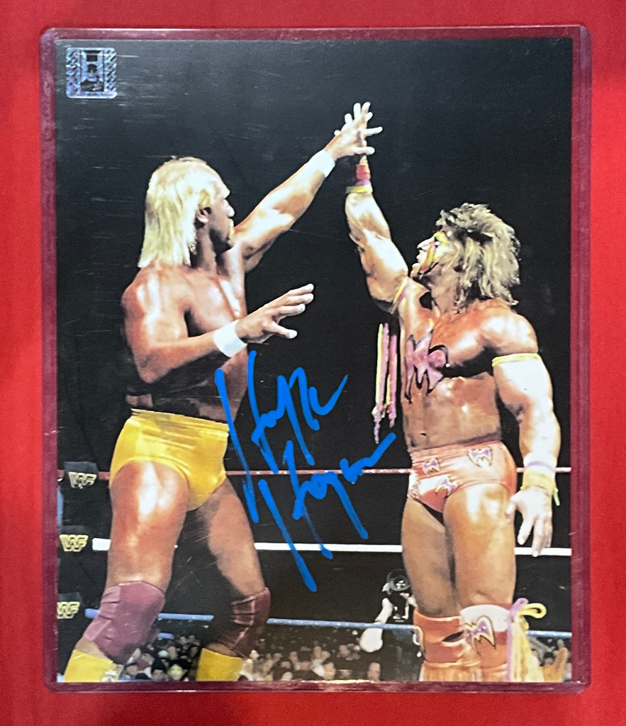 Hulk Hogan vs Ultimate Warrior Autographed 8x10 Photo