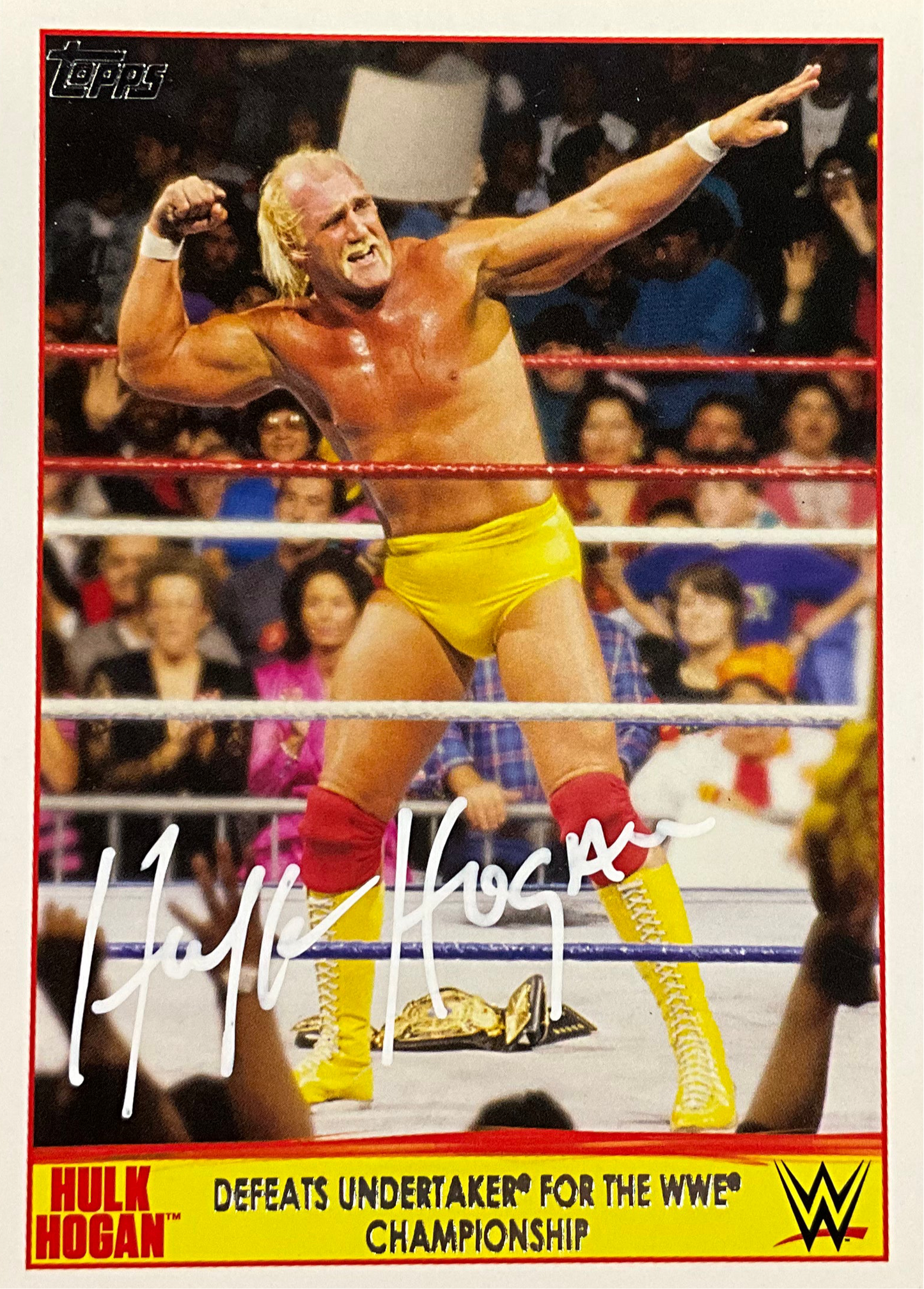 Topps Hulk Hogan 15 of 40 Champion Spotlight Signed Trading Card