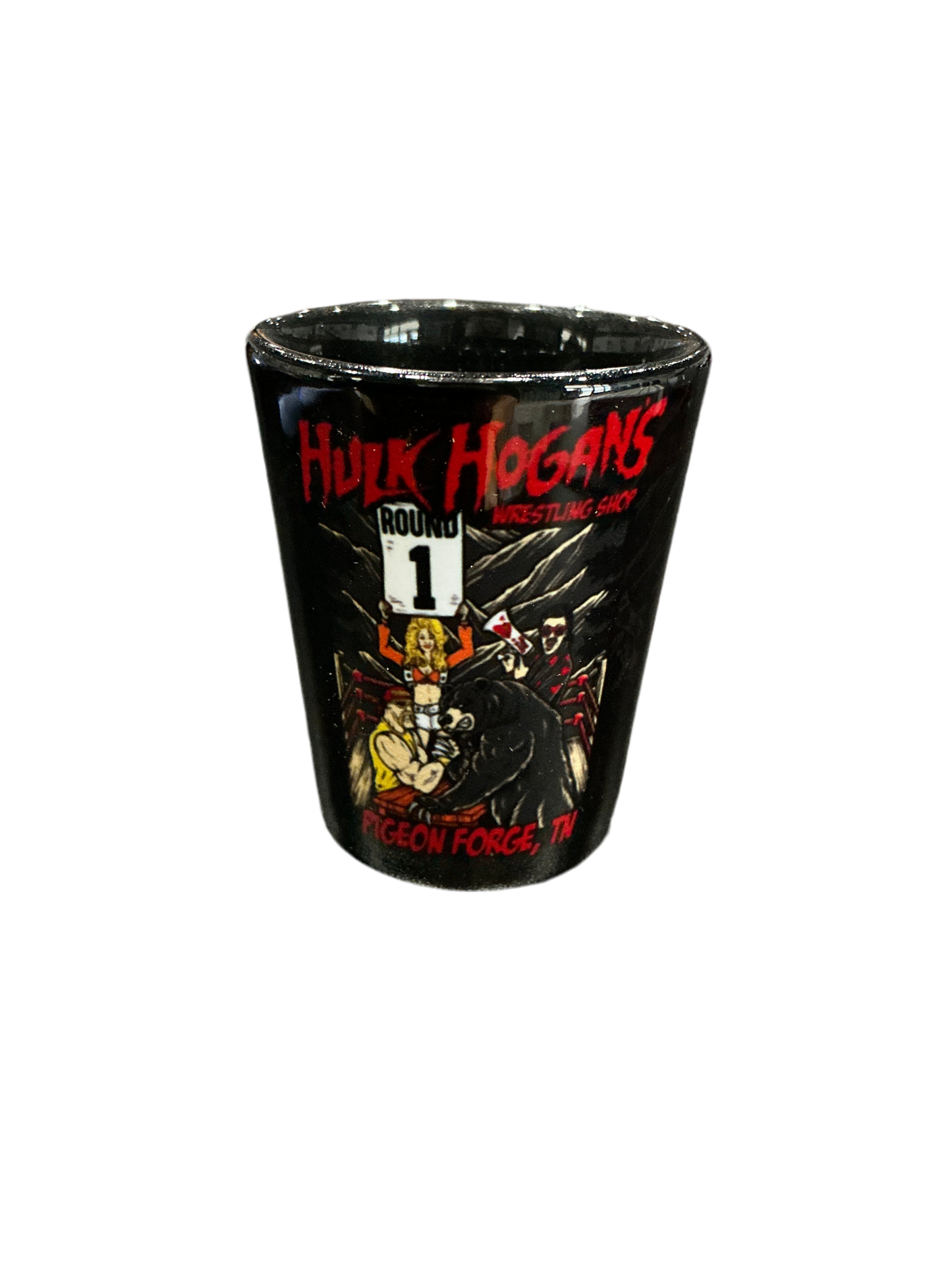 Bear Arm Wrestling Shop Shot Glass