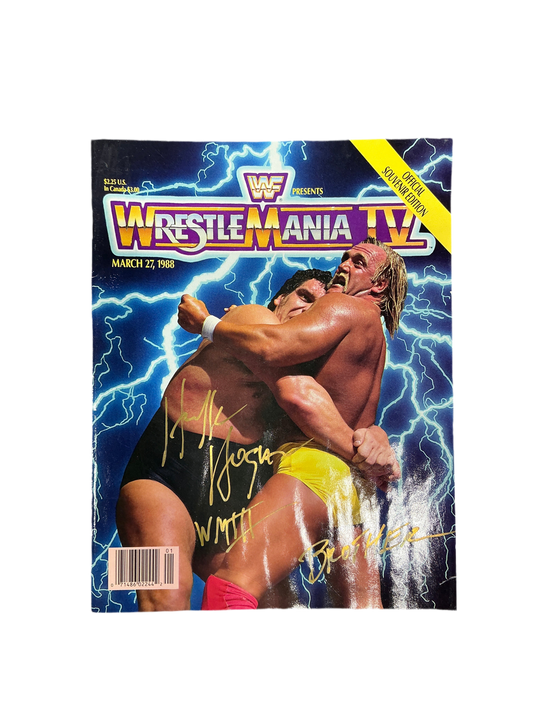 Wrestlemania IV March 27, 1988 Magazine Signed