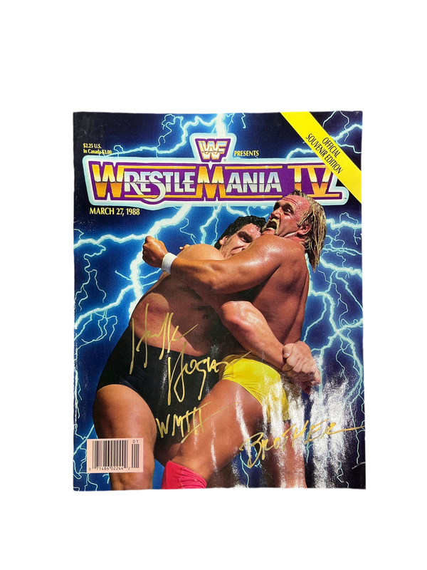 Wrestlemania IV March 27, 1988 Magazine Signed