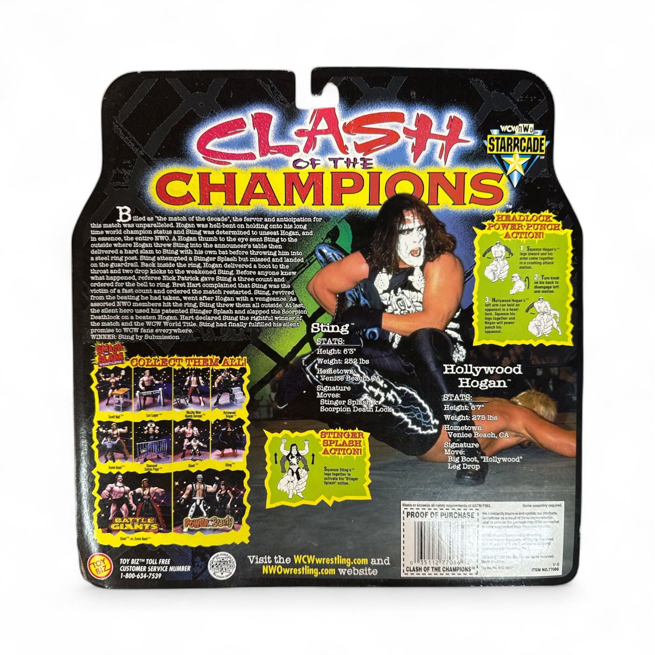 1999 WCW Toy Biz WCW/nWo Clash of the Champions: Sting vs. Hollywood Hogan Autographed