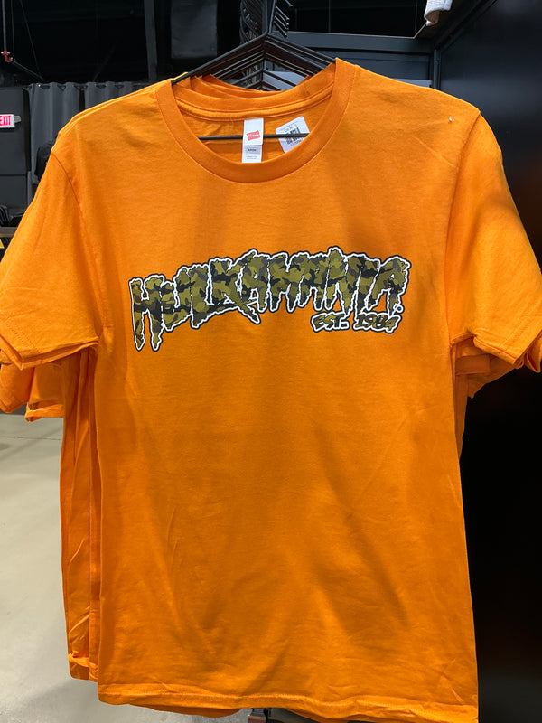 Orange Hulkamania Camo Adult T-Shirt
