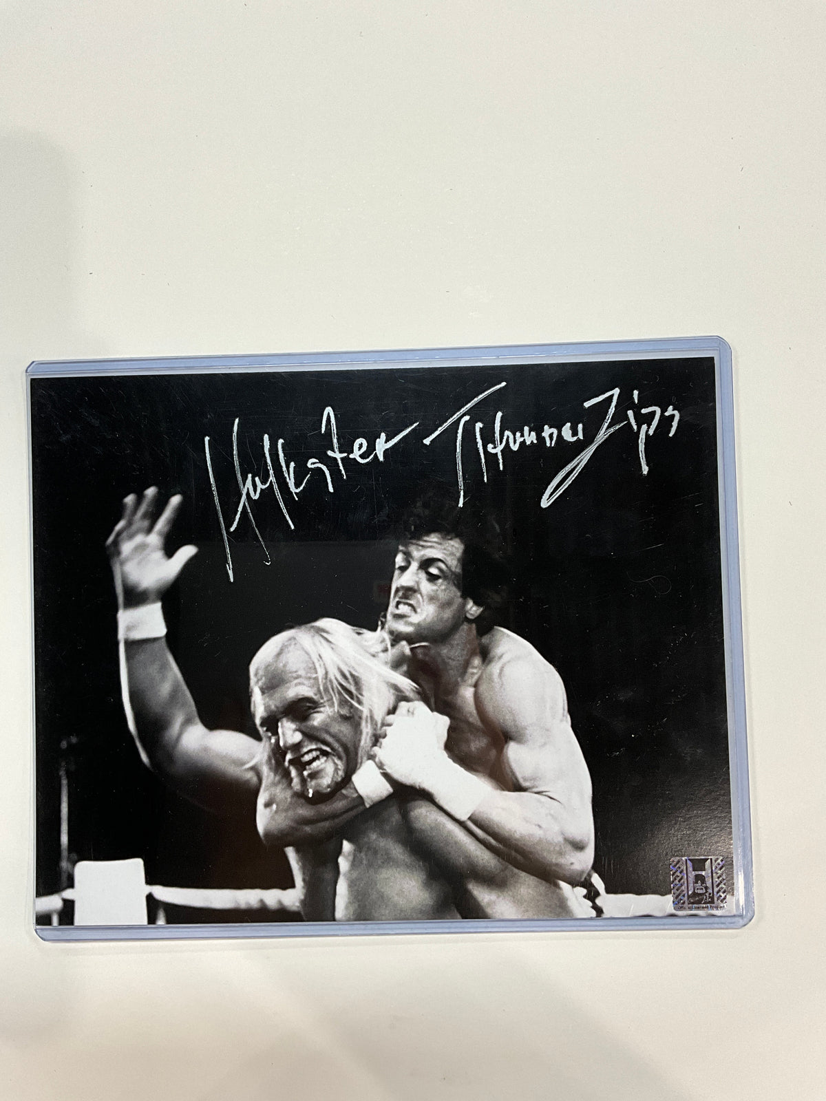 Rocky Headlock Hulk Hogan Autographed 8x10 Photo