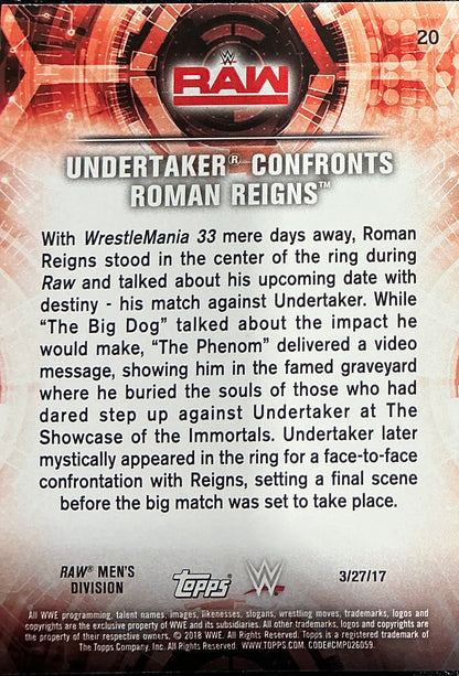 Undertaker Roman Reigns #20 Trading Card