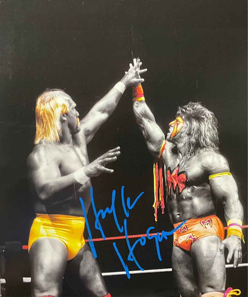 Hulk Hogan vs Ultimate Warrior Autographed 8x10